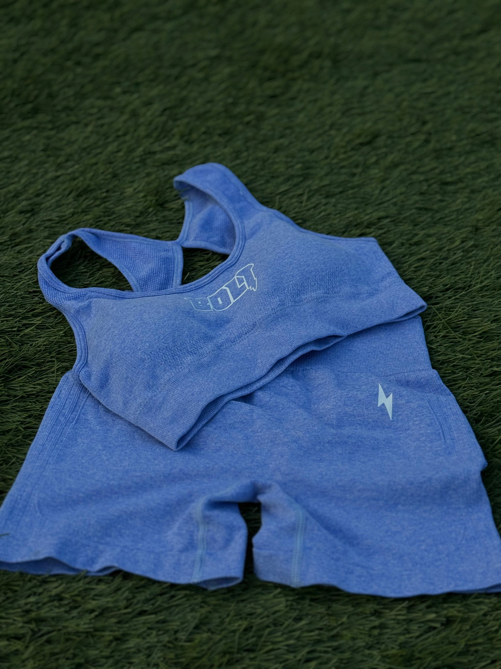 Blue Seamless Short set