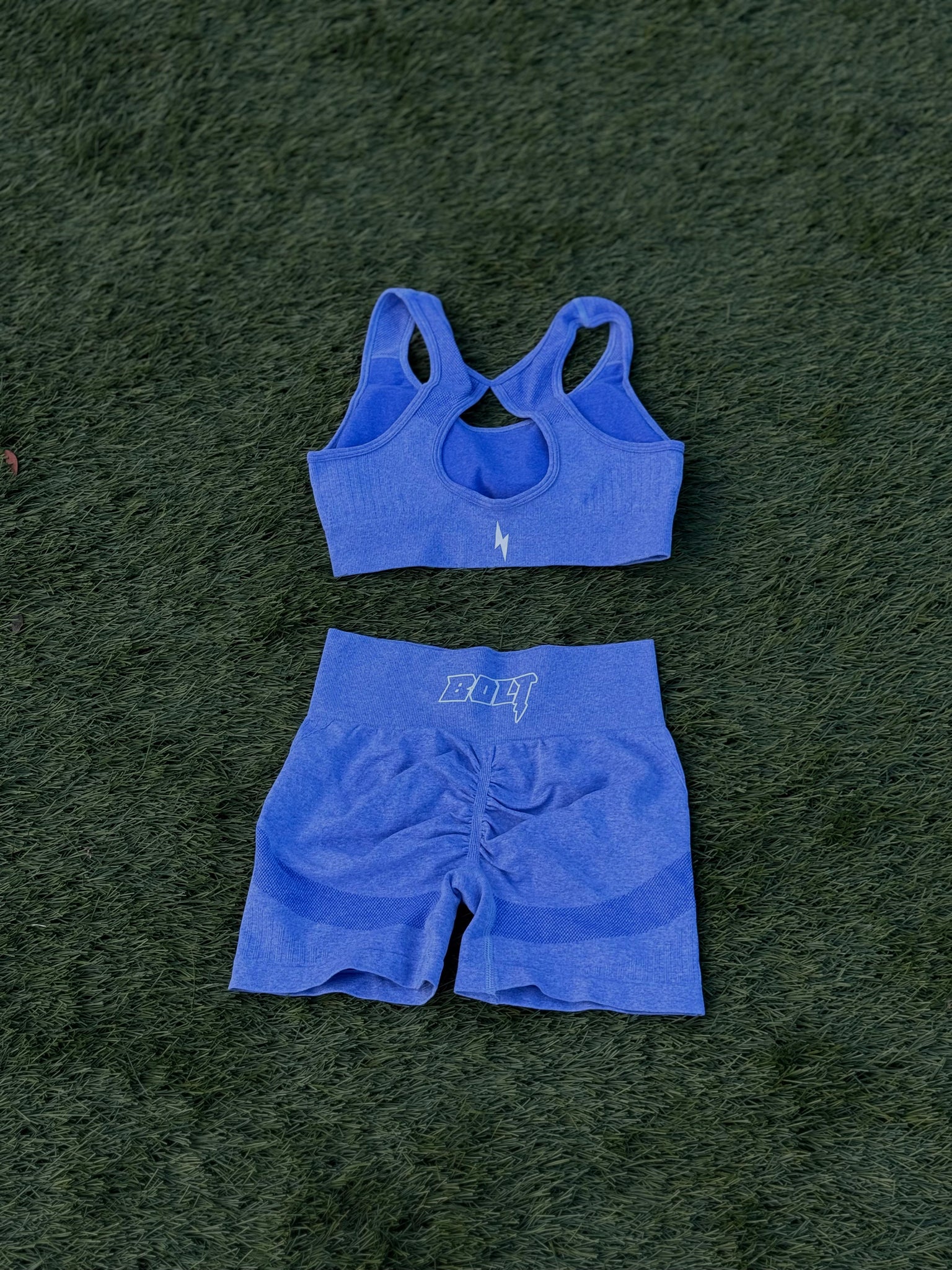 Blue Seamless Short set